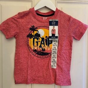 GAP Kids Red Graphic Tee with Sunset Design